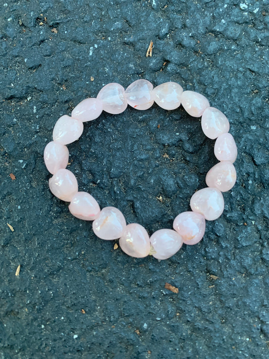 Rose Quartz Heart Bracelet