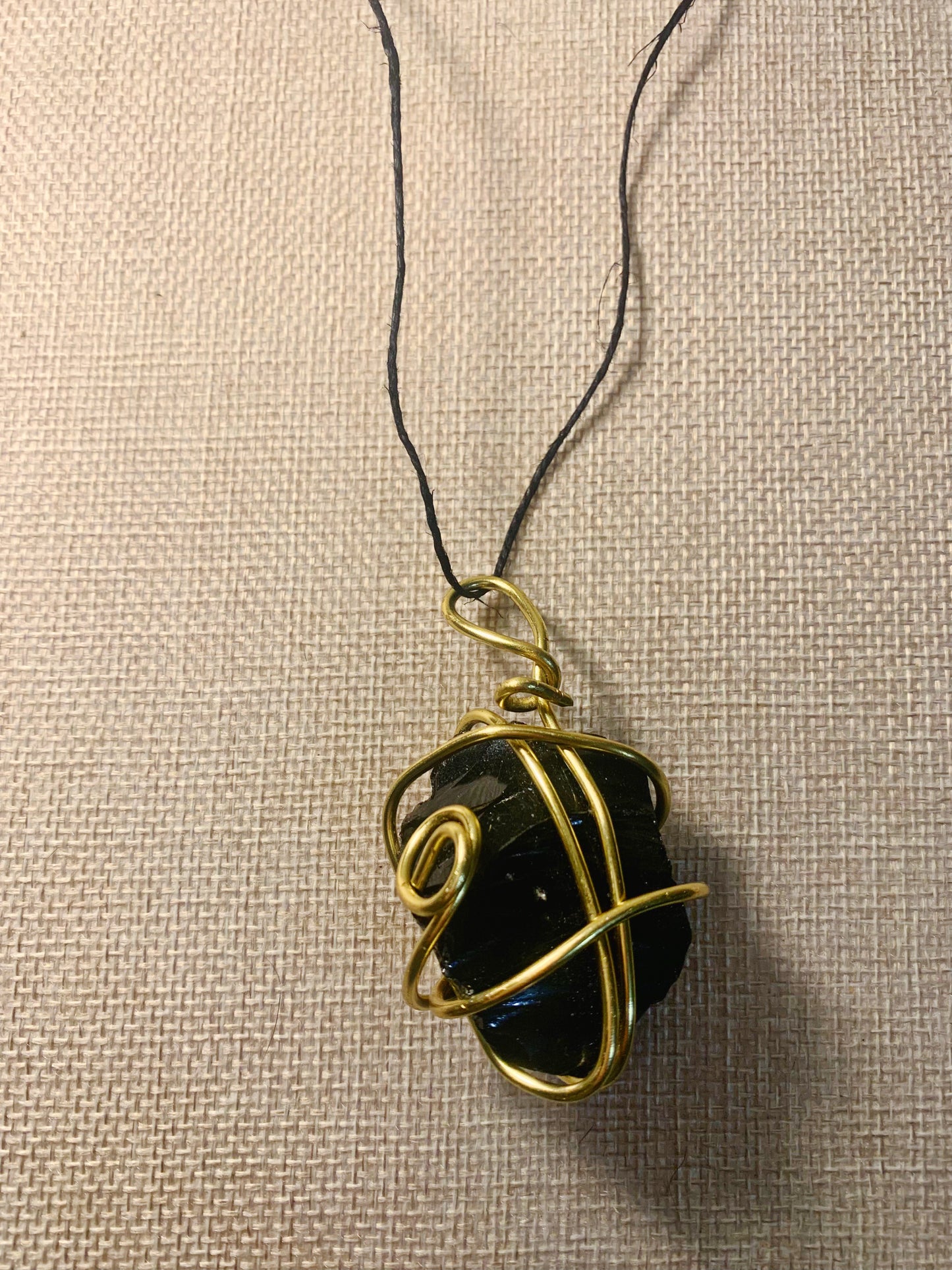 Wire Wrapped Black Obsidian