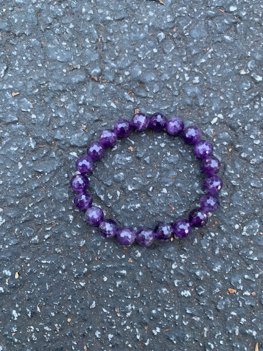 Amethyst Hexagon Faceted Bracelet