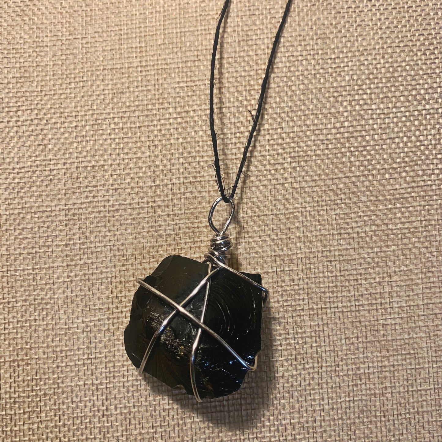 Wire Wrapped Black Obsidian