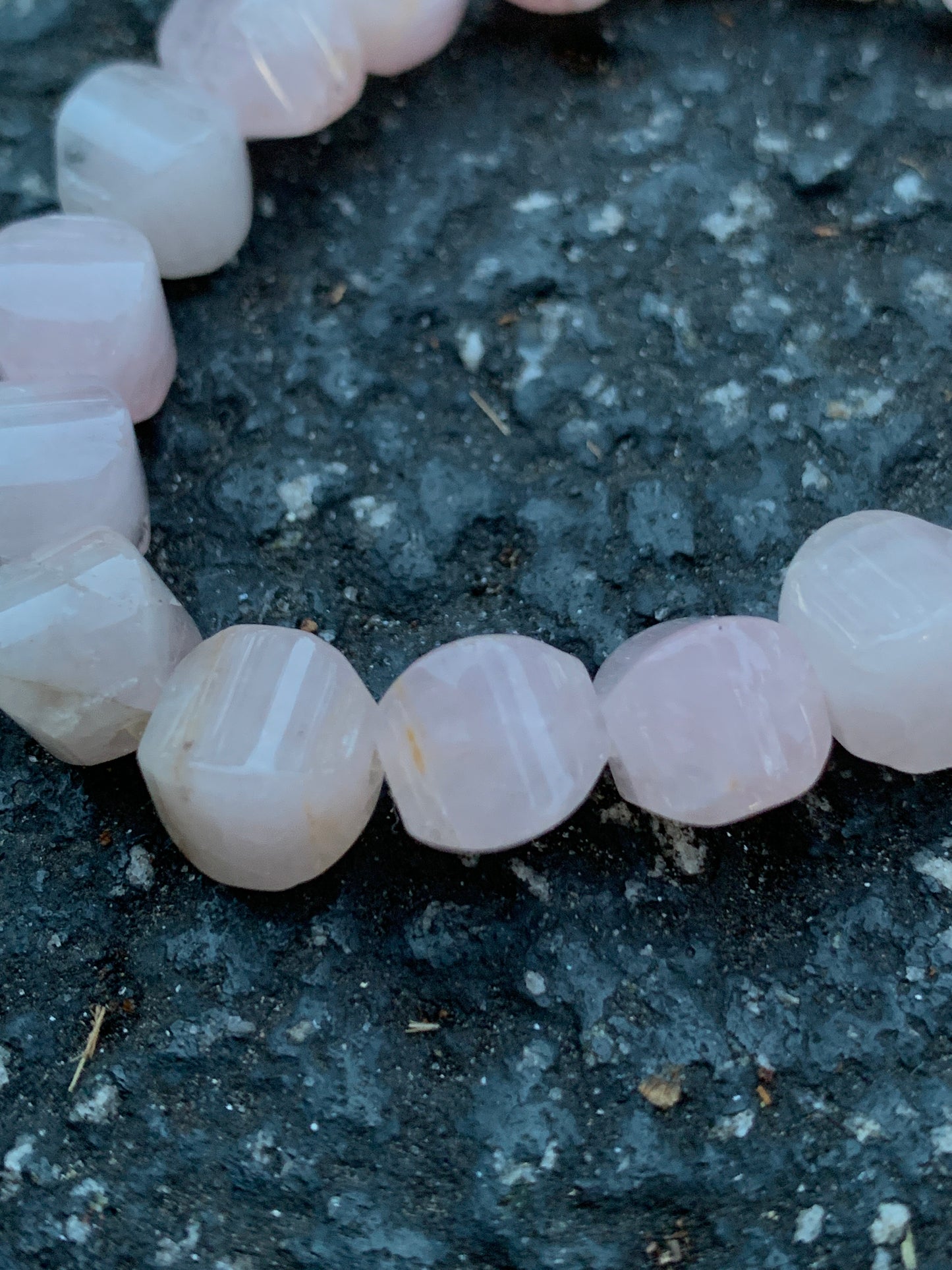 Rose Quartz Round Cube Bracelet