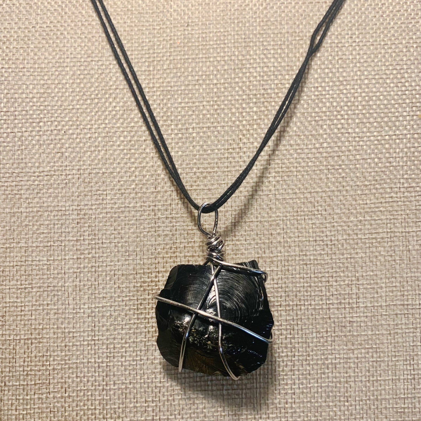 Wire Wrapped Black Obsidian