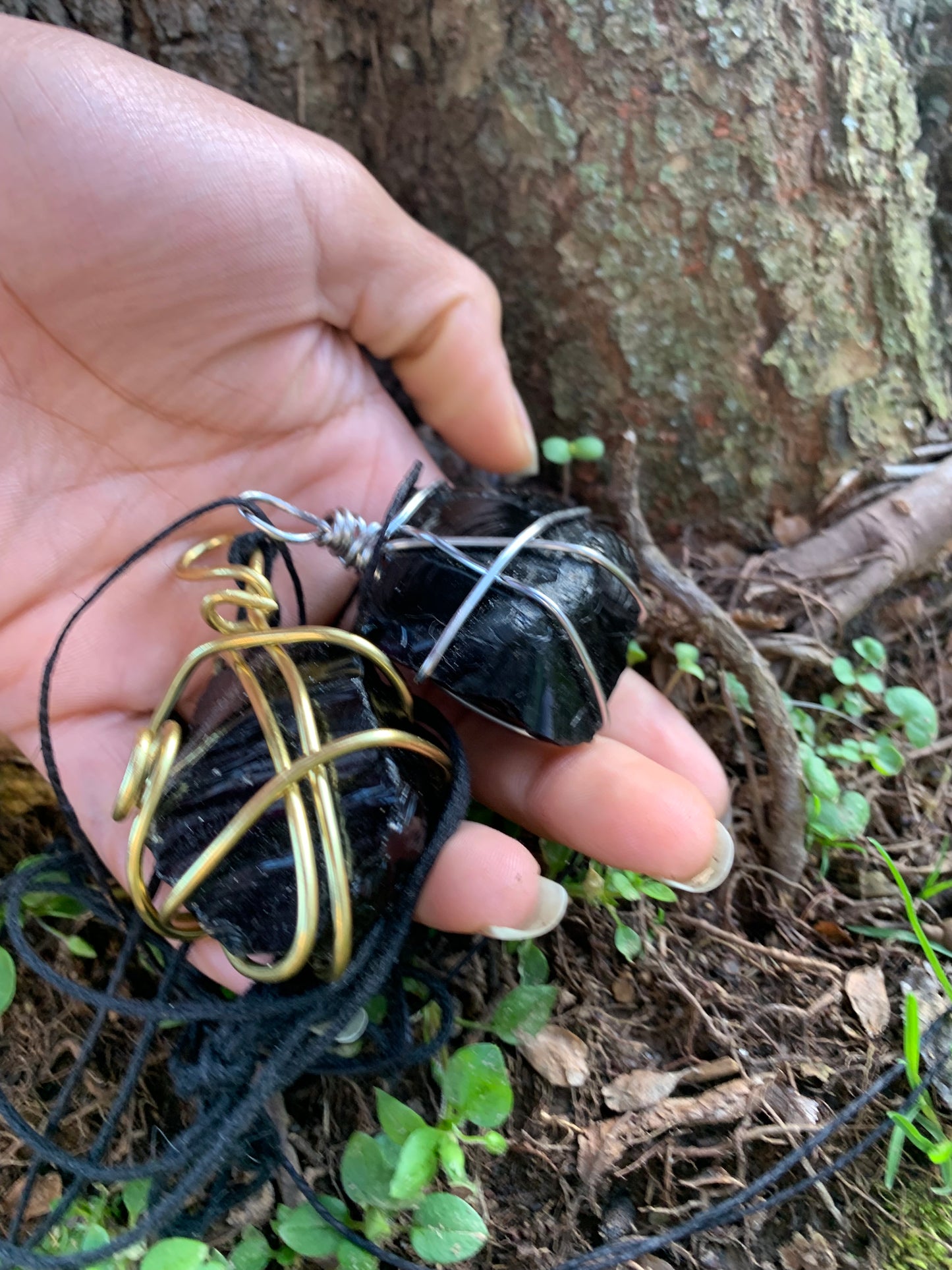 Wire Wrapped Black Obsidian