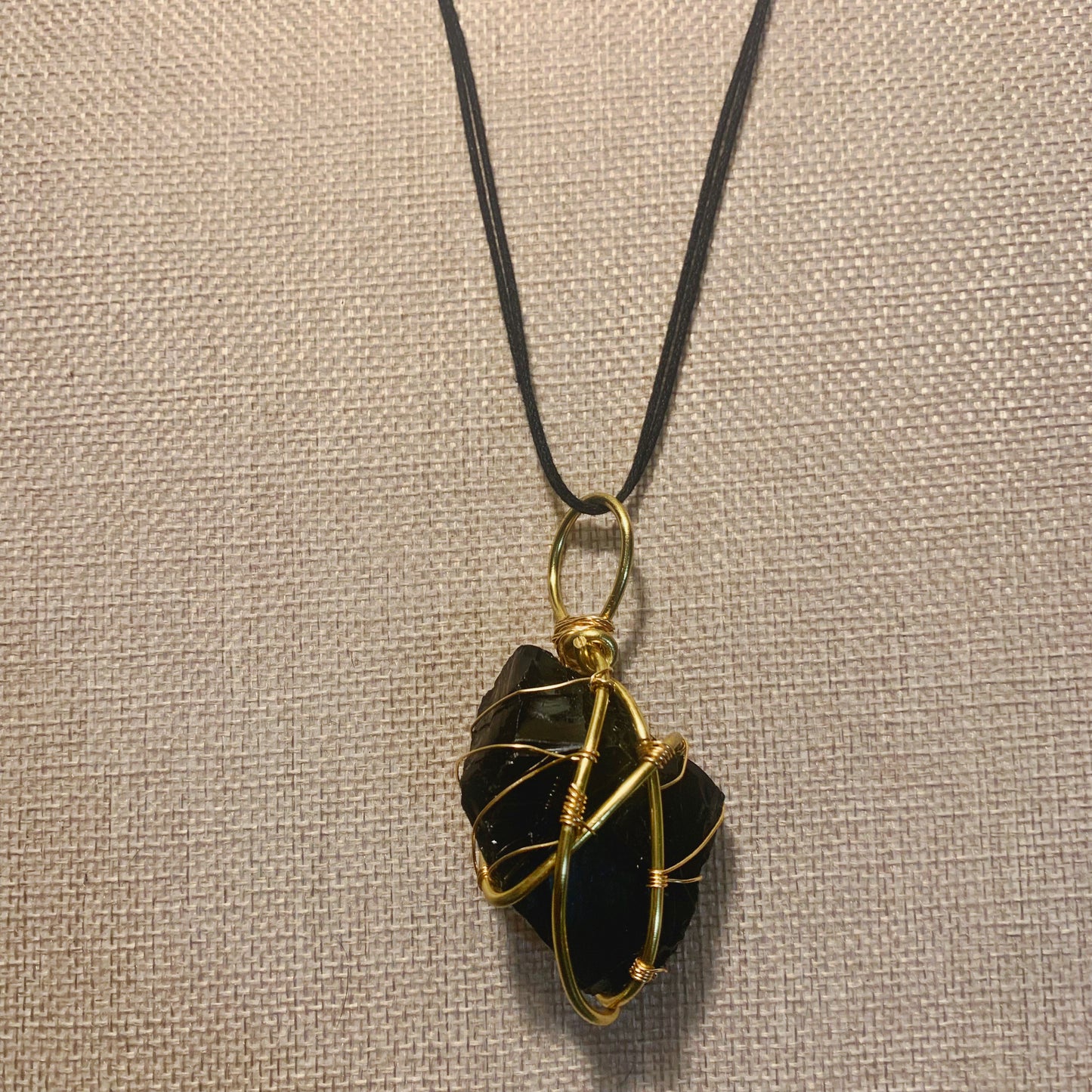 Wire Wrapped Black Obsidian