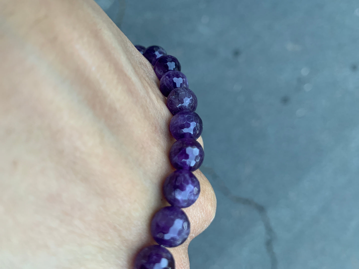 Amethyst Hexagon Faceted Bracelet