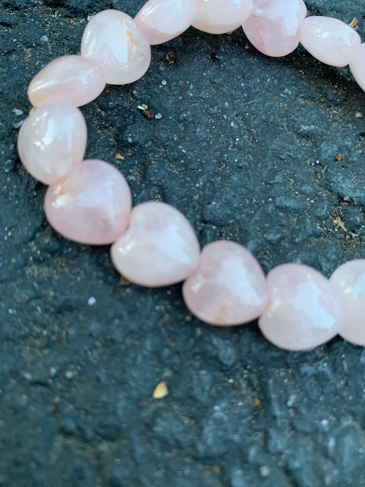 Rose Quartz Heart Bracelet