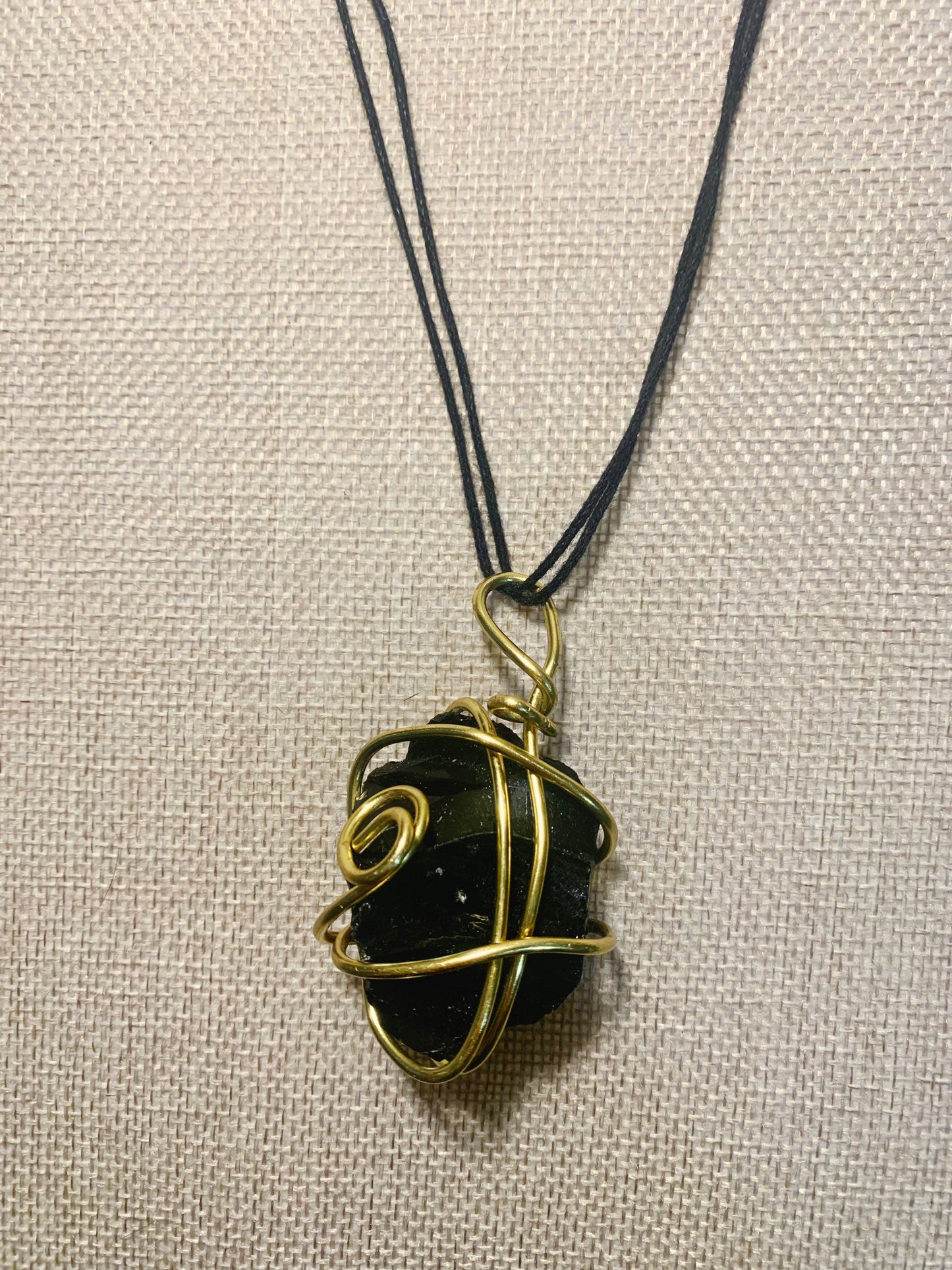 Wire Wrapped Black Obsidian