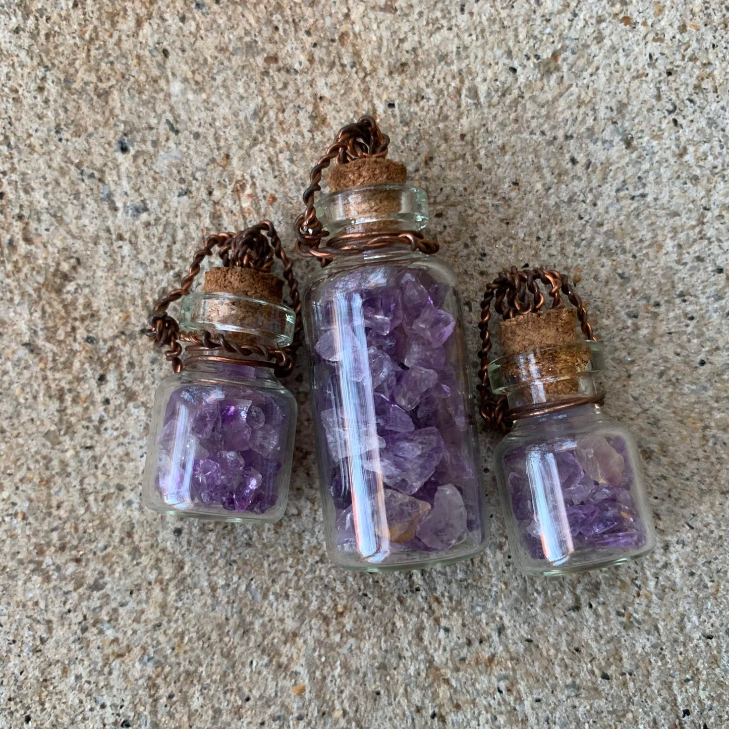 Small Amethyst Bottle Necklace