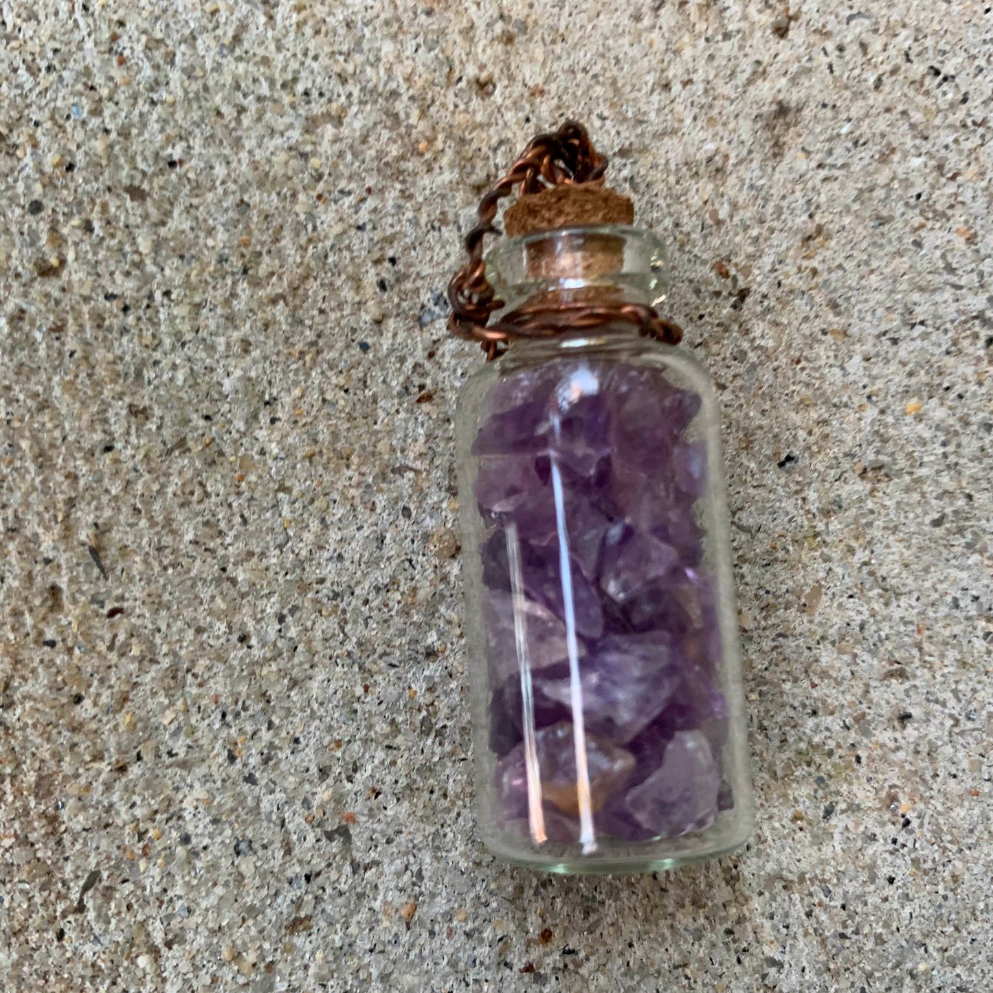 Small Amethyst Bottle Necklace