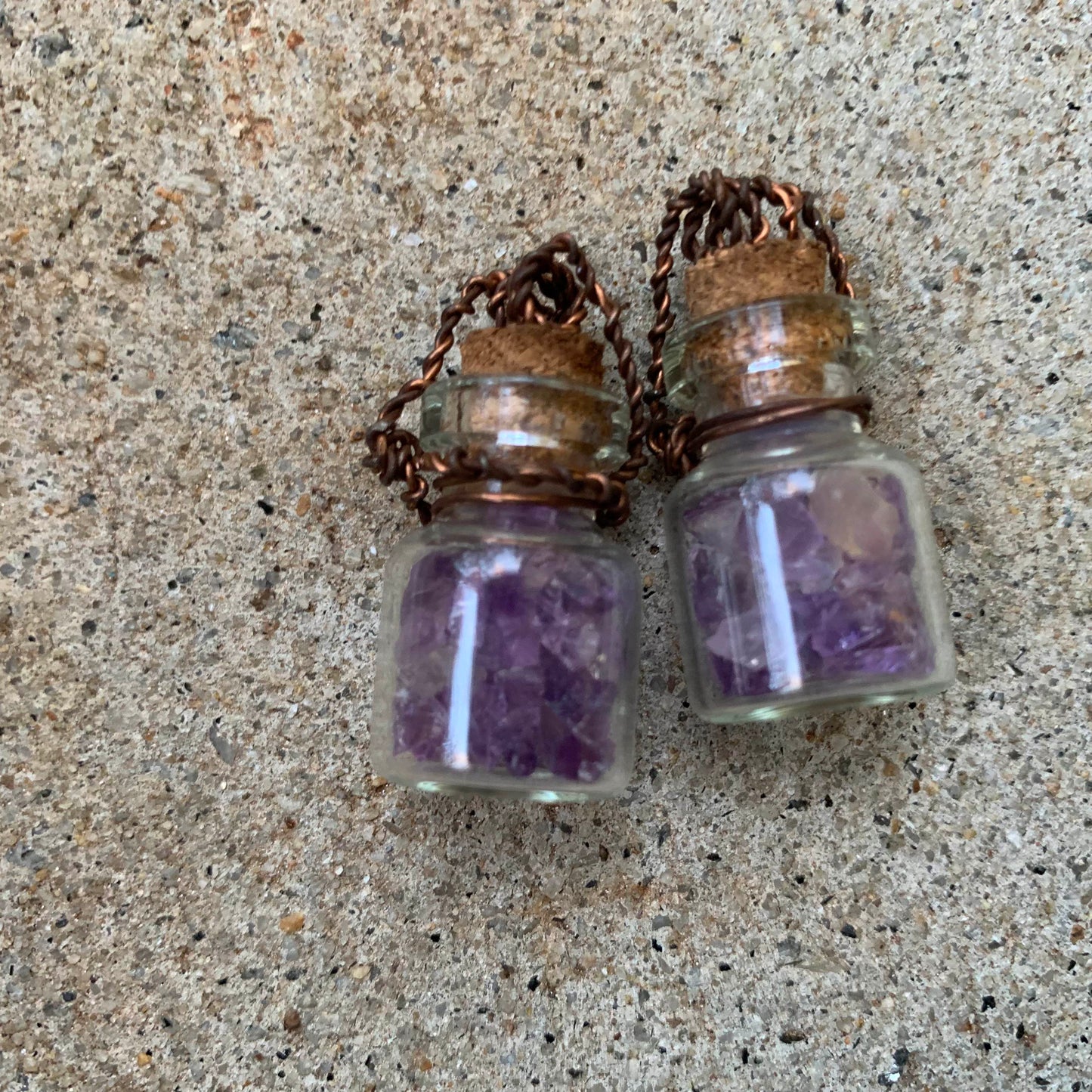 Small Amethyst Bottle Necklace