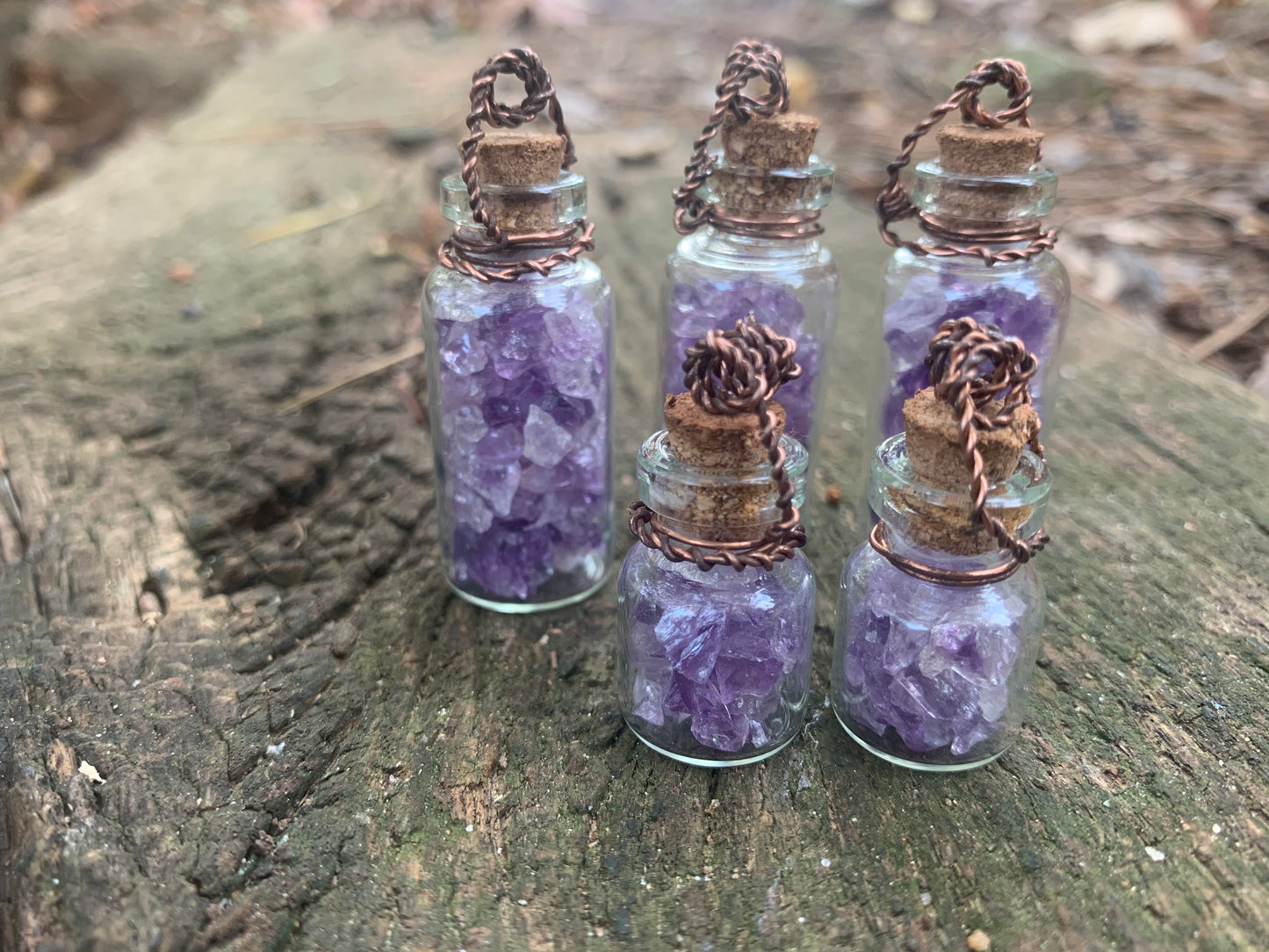 Small Amethyst Bottle Necklace